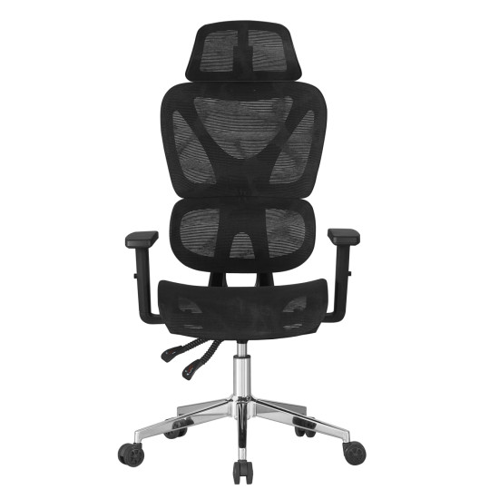 Καρεκλα γραφειου novar hm1217.01 μαυρo mesh--βαση χρωμιου 51x49x129υεκ **