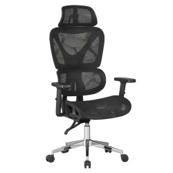 Καρεκλα γραφειου novar hm1217.01 μαυρo mesh--βαση χρωμιου 51x49x129υεκ **