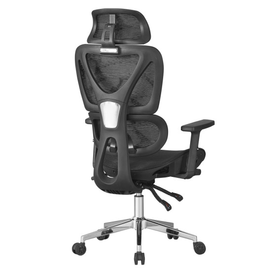 Καρεκλα γραφειου novar hm1217.01 μαυρo mesh--βαση χρωμιου 51x49x129υεκ **