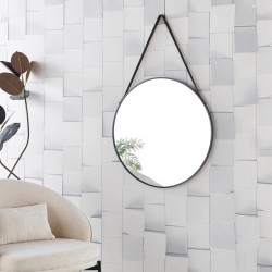 Καθρεπτησ τοιχου στρογγυλοσ με ιμαντα harker hm4879 πλαισιο αλουμινιου μαυρο φ70εκ ** Καθρεπτησ τοιχου στρογγυλοσ με ιμαντα harker hm4879 πλαισιο αλουμινιου μαυρο φ70εκ **