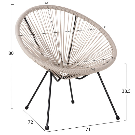 Σετ εξωτερικου χωρου 3τμχ acapulco hm11861.03 p.e.rattan εκρου-μεταλλο σε μαυρο ** Σετ εξωτερικου χωρου 3τμχ acapulco hm11861.03 p.e.rattan εκρου-μεταλλο σε μαυρο **
