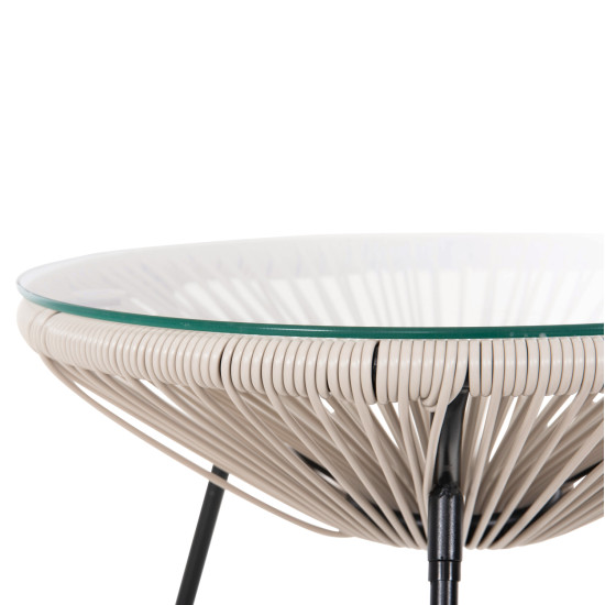 Σετ εξωτερικου χωρου 3τμχ acapulco hm11861.03 p.e.rattan εκρου-μεταλλο σε μαυρο ** Σετ εξωτερικου χωρου 3τμχ acapulco hm11861.03 p.e.rattan εκρου-μεταλλο σε μαυρο **