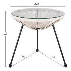 Σετ εξωτερικου χωρου 3τμχ acapulco hm11861.12 p.e.rattan λευκο-μεταλλο σε μαυρο **
