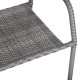 Σετ τραπεζαριασ εξ.χωρου 5τμχ morner hm21008 μεταλλο & wicker σε γκρι **