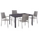 Σετ τραπεζαριασ εξ.χωρου 5τμχ morner hm21008 μεταλλο & wicker σε γκρι **