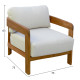 Πολυθρονα lounge εξ.χωρου solara hm6513 ξυλο ακακιασ φυσικο-μαξιλαρια εκρου 75x70x75υεκ **