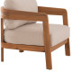 Πολυθρονα lounge εξ.χωρου solara hm6513 ξυλο ακακιασ φυσικο-μαξιλαρια εκρου 75x70x75υεκ **