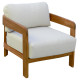 Πολυθρονα lounge εξ.χωρου solara hm6513 ξυλο ακακιασ φυσικο-μαξιλαρια εκρου 75x70x75υεκ **