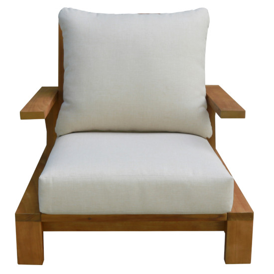 Πολυθρονα lounge mirex hm6641 ξυλο ακακιασ φυσικο-εκρου μαξιλαρια 80x96x62υεκ **