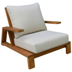Πολυθρονα lounge mirex hm6641 ξυλο ακακιασ φυσικο-εκρου μαξιλαρια 80x96x62υεκ **