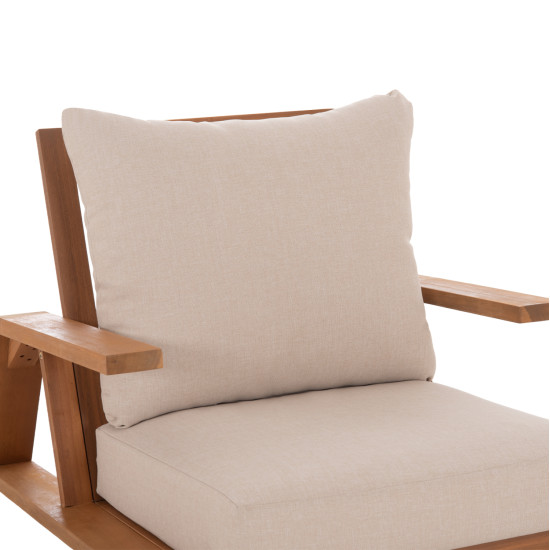 Πολυθρονα lounge mirex hm6641 ξυλο ακακιασ φυσικο-εκρου μαξιλαρια 80x96x62υεκ **