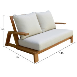 Σετ σαλονι lounge 4τμχ mirex hm6521 ξυλο ακακιασ--πολυεστερικα μαξιλαρια εκρου **
