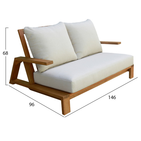 Σετ σαλονι lounge 4τμχ mirex hm6521 ξυλο ακακιασ--πολυεστερικα μαξιλαρια εκρου **