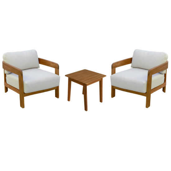 Lounge σετ solara hm10892 τραπεζακι & 2 πολυθρονεσ--ξυλο ακακιασ--εκρου μαξιλαρια ** Lounge σετ solara hm10892 τραπεζακι & 2 πολυθρονεσ--ξυλο ακακιασ--εκρου μαξιλαρια **
