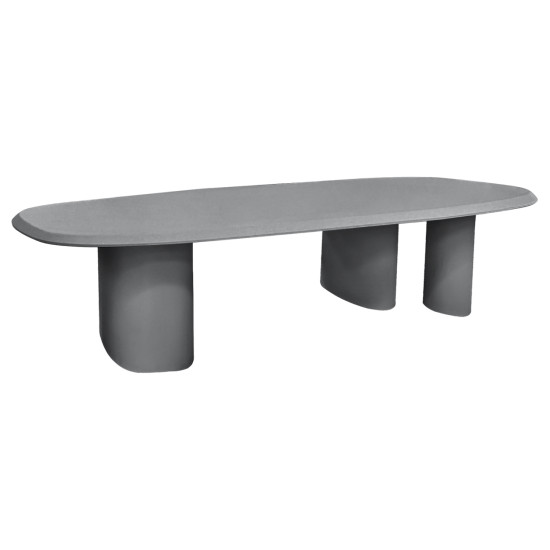 Τραπεζι τραπεζαριασ fiber cement οβαλ glen hm6598.01 γκρι 260x95x75υεκ **