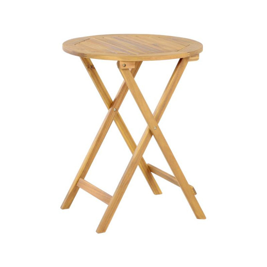 ΑΝΑΔΙΠΛΟΥΜΕΝΟ ΣΤΡΟΓΓΥΛΟ ΤΡΑΠΕΖΙ ΚΗΠΟΥ ΞΥΛΟ ΑΚΑΚΙΑΣ  MGS-370919-T ΦΥΣΙΚΟ ΧΡΩΜΑ 60x60x75εκ