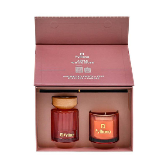 ΑΡΩΜΑΤΙΚΟ ΣΕΤ ΔΩΡΟΥ "Apple white musk "  FL25161 (Διαχύτης 150ml + Κερί 150g)