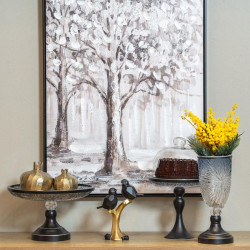 ΒΑΖΟ  ΓΚΡΙ ΧΡΩΜΑ ΜΕΤΑΛΛΟ-ΓΥΑΛΙ 12x31εκ.