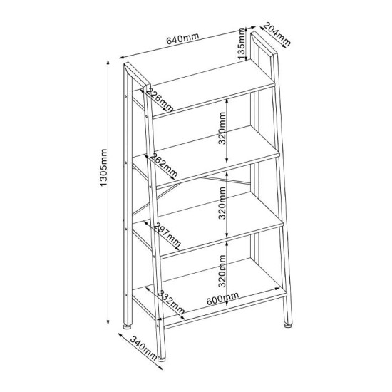 ΒΙΒΛΙΟΘΗΚΗ-ΡΑΦΙΕΡΑ ΜΕ 4 ΡΑΦΙΑ  Fonzy SONOMA ΧΡΩΜΑ 64x34x130εκ