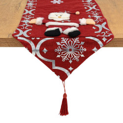 ΧΡΙΣΤΟΥΓΕΝΝΙΑΤΙΚΗ ΔΙΑΚΟΣΜΗΤΙΚΗ ΤΡΑΒΕΡΣΑ "ΑΓΙΟΣ ΒΑΣΙΛΗΣ"   FL032 KOKKINO ΧΡΩΜΑ 32x150εκ