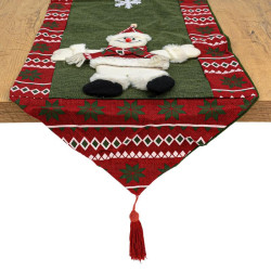 ΧΡΙΣΤΟΥΓΕΝΝΙΑΤΙΚΗ ΔΙΑΚΟΣΜΗΤΙΚΗ ΤΡΑΒΕΡΣΑ "ΧΙΟΝΑΝΘΡΩΠΟΣ"  FL034 ΠΡΑΣΙΝΟ ΧΡΩΜΑ 32x150εκ