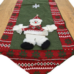 ΧΡΙΣΤΟΥΓΕΝΝΙΑΤΙΚΗ ΔΙΑΚΟΣΜΗΤΙΚΗ ΤΡΑΒΕΡΣΑ "ΧΙΟΝΑΝΘΡΩΠΟΣ"  FL034 ΠΡΑΣΙΝΟ ΧΡΩΜΑ 32x150εκ