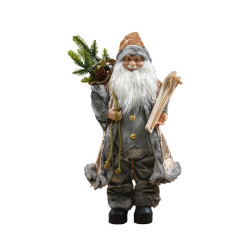 ΧΡΙΣΤΟΥΓΕΝΝΙΑΤΙΚΗ ΦΙΓΟΥΡΑ ΑΓΙΟΣ ΒΑΣΙΛΗΣ  FL241311 ΓΚΡΙ ΧΡΩΜΑ 60εκ