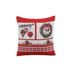 ΧΡΙΣΤΟΥΓΕΝΝΙΑΤΙΚΟ ΔΙΑΚΟΣΜΗΤΙΚΟ ΜΑΞΙΛΑΡΙ  FL027 ΚΟΚΚΙΝΟ ΛΕΥΚΟ ΧΡΩΜΑ 44x44x10εκ