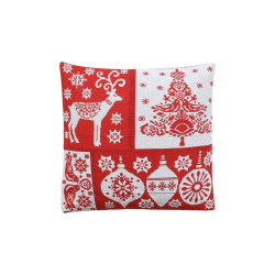 ΧΡΙΣΤΟΥΓΕΝΝΙΑΤΙΚΟ ΔΙΑΚΟΣΜΗΤΙΚΟ ΜΑΞΙΛΑΡΙ  FL029 ΚΟΚΚΙΝΟ ΛΕΥΚΟ ΧΡΩΜΑ 44x44x10εκ