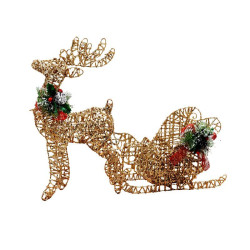 ΧΡΙΣΤΟΥΓΕΝΝΙΑΤΙΚΟ ΦΩΤΙΖΟΜΕΝΟ ΔΙΑΚΟΣΜΗΤΙΚΟ ΤΑΡΑΝΔΟΣ ΜΕ ΕΛΚΗΘΡΟ  FL220303 ΜΠΡΟΝΖΕ ΧΡΩΜΑ 50εκ