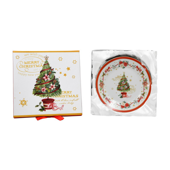 ΧΡΙΣΤΟΥΓΕΝΝΙΑΤΙΚΟ ΚΕΡΑΜΙΚΟ ΣΕΤ ΠΑΣΤΑΣ 6 ΤΕΜ ΣΕ ΚΟΥΤΙ  FL669017 ΛΕΥΚΟ-ΚΟΚΚΙΝΟ 19εκ