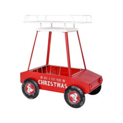 ΧΡΙΣΤΟΥΓΕΝΝΙΑΤΙΚΟ ΜΕΤΑΛΛΙΚΟ ΔΙΑΚΟΣΜΗΤΙΚΟ ΑΥΤΟΚΙΝΗΤΟ ΜΕ ΘΕΣΗ ΓΙΑ ΛΟΥΛΟΥΔΙΑ  FL297 ΚΟΚΚΙΝΟ-ΛΕΥΚΟ-ΜΑΥΡΟ ΧΡΩΜΑ