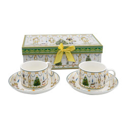 ΧΡΙΣΤΟΥΓΕΝΝΙΑΤΙΚΟ ΣΕΤ 2ΤΕΜ ΚΟΥΠΕΣ ΣΕ ΚΟΥΤΙ  FL013 ΚΑΡΥΟΘΡΑΥΣΤΗΣ 7x6εκ