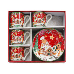 ΧΡΙΣΤΟΥΓΕΝΝΙΑΤΙΚΟ ΣΕΤ 4ΤΕΜ ΚΟΥΠΕΣ ΜΕ ΠΙΑΤΑΚΙ  FL015 GINGERBREAD MAN 5,5x6εκ