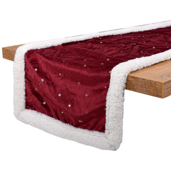 ΔΙΑΚΟΣΜΗΤΙΚΗ ΧΡΙΣΤΟΥΓΕΝΝΙΑΤΙΚΗ ΤΡΑΒΕΡΣΑ  FL1986 ΜΩΒ-ΛΕΥΚΟ-ΧΡΥΣΟ 40x140εκ