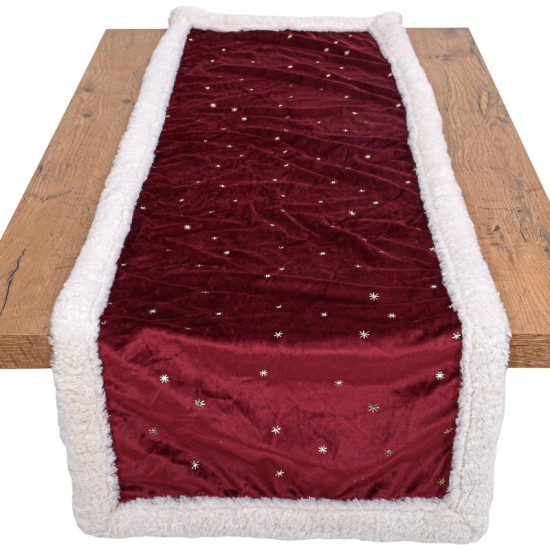 ΔΙΑΚΟΣΜΗΤΙΚΗ ΧΡΙΣΤΟΥΓΕΝΝΙΑΤΙΚΗ ΤΡΑΒΕΡΣΑ  FL1986 ΜΩΒ-ΛΕΥΚΟ-ΧΡΥΣΟ 40x140εκ