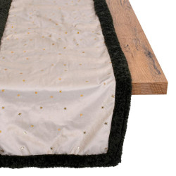 ΔΙΑΚΟΣΜΗΤΙΚΗ ΧΡΙΣΤΟΥΓΕΝΝΙΑΤΙΚΗ ΤΡΑΒΕΡΣΑ  FL1986 ΜΠΕΖ-ΠΡΑΣΙΝΟ-ΧΡΥΣΟ 40x140εκ