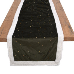 ΔΙΑΚΟΣΜΗΤΙΚΗ ΧΡΙΣΤΟΥΓΕΝΝΙΑΤΙΚΗ ΤΡΑΒΕΡΣΑ  FL1986 ΠΡΑΣΙΝΟ-ΛΕΥΚΟ-ΧΡΥΣΟ 40x140εκ