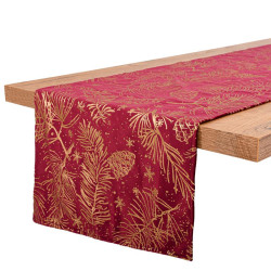 ΔΙΑΚΟΣΜΗΤΙΚΗ ΧΡΙΣΤΟΥΓΕΝΝΙΑΤΙΚΗ ΤΡΑΒΕΡΣΑ  FL286 ΚΟΚΚΙΝΟ ΜΕ ΧΡΥΣΟ 40x140εκ