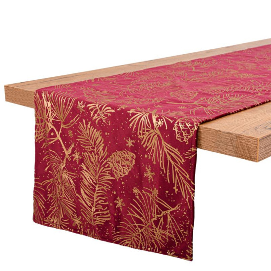 ΔΙΑΚΟΣΜΗΤΙΚΗ ΧΡΙΣΤΟΥΓΕΝΝΙΑΤΙΚΗ ΤΡΑΒΕΡΣΑ  FL286 ΚΟΚΚΙΝΟ ΜΕ ΧΡΥΣΟ 40x140εκ