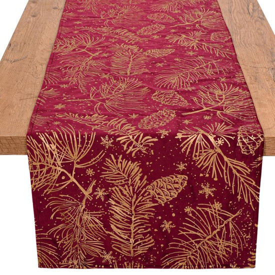 ΔΙΑΚΟΣΜΗΤΙΚΗ ΧΡΙΣΤΟΥΓΕΝΝΙΑΤΙΚΗ ΤΡΑΒΕΡΣΑ  FL286 ΚΟΚΚΙΝΟ ΜΕ ΧΡΥΣΟ 40x140εκ