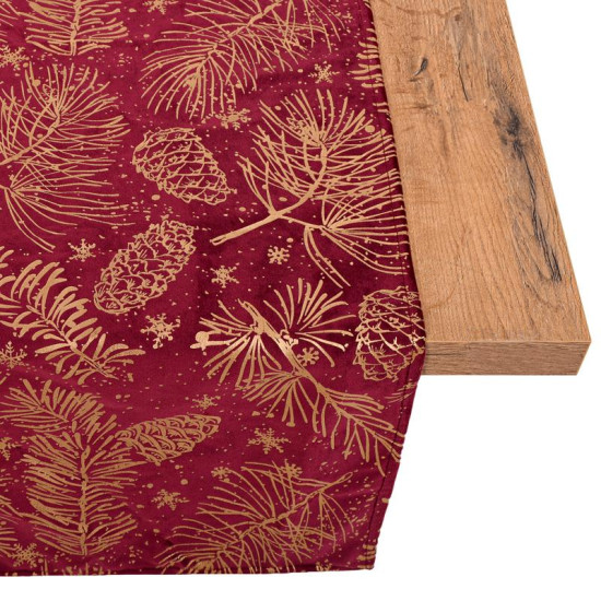 ΔΙΑΚΟΣΜΗΤΙΚΗ ΧΡΙΣΤΟΥΓΕΝΝΙΑΤΙΚΗ ΤΡΑΒΕΡΣΑ  FL286 ΚΟΚΚΙΝΟ ΜΕ ΧΡΥΣΟ 40x140εκ