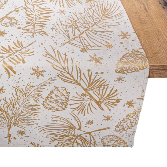 ΔΙΑΚΟΣΜΗΤΙΚΗ ΧΡΙΣΤΟΥΓΕΝΝΙΑΤΙΚΗ ΤΡΑΒΕΡΣΑ  FL286 ΜΠΕΖ ΜΕ ΧΡΥΣΟ 40x140εκ