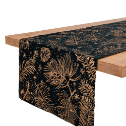 ΔΙΑΚΟΣΜΗΤΙΚΗ ΧΡΙΣΤΟΥΓΕΝΝΙΑΤΙΚΗ ΤΡΑΒΕΡΣΑ  FL286 ΜΠΛΕ ΜΕ ΧΡΥΣΟ 40x140εκ