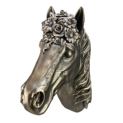 ΔΙΑΚΟΣΜΗΤΙΚΗ ΚΕΦΑΛΗ ΑΛΟΓΟΥ  ΑΣΗΜΙ ΧΡΩΜΑ Polyresin 20.5x13x32εκ sls