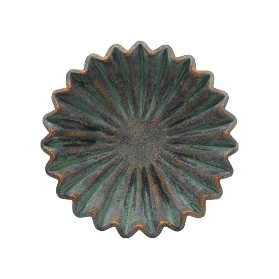 ΔΙΑΚΟΣΜΗΤΙΚΗ ΤΣΙΜΕΝΤΕΝΙΑ ΠΙΑΤΕΛΑ  FL15736 ΑΝΘΡΑΚΙ-ΠΡΑΣΙΝΟ ΜΕ ΜΠΡΟΝΖΕ ΛΕΠΤΟΜΕΡΕΙΕΣ ΧΡΩΜΑ 32x7εκ