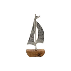 ΔΙΑΚΟΣΜΗΤΙΚΟ ΑΛΟΥΜΙΝΙΟΥ  Boat 1826 ΜΕ ΞΥΛΙΝΗ ΒΑΣH ΑΣΗΜΙ ΧΡΩΜΑ 13x4x30εκ ΔΙΑΚΟΣΜΗΤΙΚΟ ΑΛΟΥΜΙΝΙΟΥ  Boat 1826 ΜΕ ΞΥΛΙΝΗ ΒΑΣH ΑΣΗΜΙ ΧΡΩΜΑ 13x4x30εκ