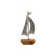 ΔΙΑΚΟΣΜΗΤΙΚΟ ΑΛΟΥΜΙΝΙΟΥ  Boat 1826 ΜΕ ΞΥΛΙΝΗ ΒΑΣH ΑΣΗΜΙ ΧΡΩΜΑ 13x4x30εκ