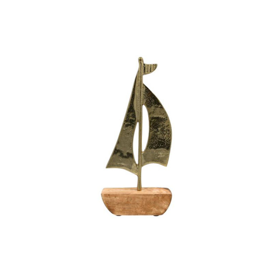 ΔΙΑΚΟΣΜΗΤΙΚΟ ΑΛΟΥΜΙΝΙΟΥ  Boat 1826 ΜΕ ΞΥΛΙΝΗ ΒΑΣH ΧΡΥΣΟ ΧΡΩΜΑ 13x4x30εκ