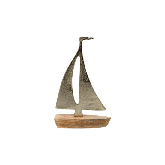 ΔΙΑΚΟΣΜΗΤΙΚΟ ΑΛΟΥΜΙΝΙΟΥ  Boat 1978 ΜΕ ΞΥΛΙΝΗ ΒΑΣH ΧΡΥΣΟ ΧΡΩΜΑ 13x5x20εκ